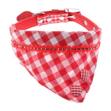Maxbell Puppy Collars Dog Adjustable Puppy Id Buckle Collar Leather Plaid Bandana 3
