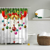 Maxbell Christmas Theme Polyester Shower Curtain with 12 Hooks  Christmas #3