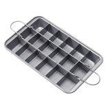 Maxbell 18 Holes Non Stick Brownie Pans with Dividers Steel Baking Pan Silver