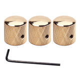 Maxbell 3pcs Professional Golden Metal Guitar Tone Volume Knob with Hole Guitar Part