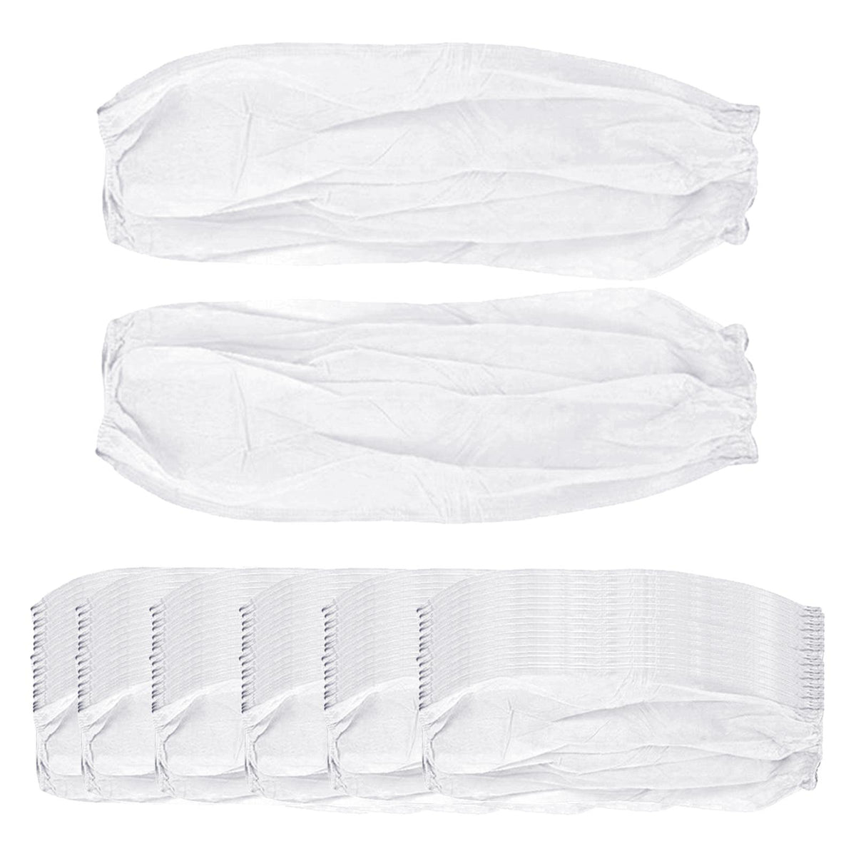 Maxbell 50 Pairs Disposable Oversleeves Arms Sleeves Non Woven Fabric Elastic Straps White
