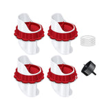 Maxbell Chicken Feeders 4 Ports 1 DIY No Waste with Covers for Troughs Bins Black Opener