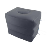 Maxbell Inflatable Foot Rest 3 Layers Foot Stool Foot Rest Pillow for Travelling Deep Gray