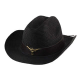 Maxbell Western Cowboy Hat Wide Brim Sunshade Hat Cowgirl Hat Holiday Beach Black