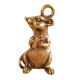 Maxbell Mini Rat Figurine Good Luck Crafts Feng Shui Home Decor Rat Keychain Pendant