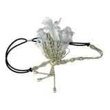 Max Women's Flapper Headband Feather Rhinestone 1920s Headpiece Hair Jewelry