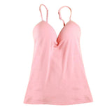 Max Womens Sexy Adjustable Strap Built In Bra Tank Tops Camisole M Pink