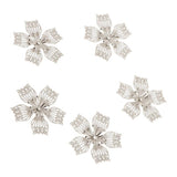 Max 50Pcs Alloy Hollow Flowers Bead Caps for Antique Hair Accessories Silver