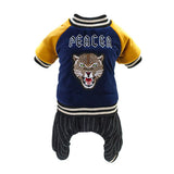 Max Pet Dog Sport Casual Clothes Peace Messenger Four-Legged Cotton Coat Blue L