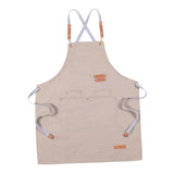 Max Unisex Canvas Apron with Pockets Cafe Kitchen Cooking Painting Apron Bib Khaki