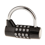 Maxbell 4 Digit Combination Padlock Travel Luggage Locker Security Lock - Black S
