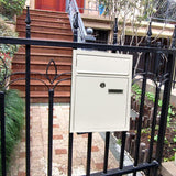 Max Outdoor Security Locking Mailbox Letterbox Postbox Newspaper Box White
