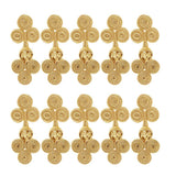 Maxbell 10 Pairs Chinese Knot Buttons Three Wheels for Cheongsam Tang Suit Gold