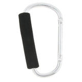 Maxbell Portable Large D Ring Snap Hook Aluminum Carabiner Cushion Grip 9mm silver