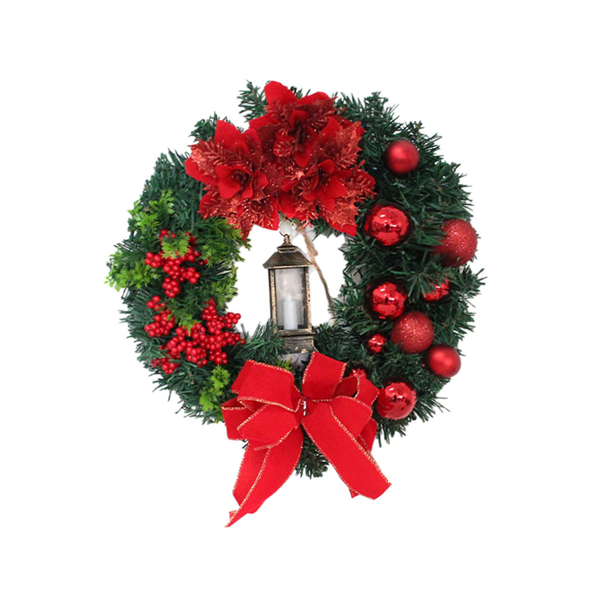 Maxbell Artificial Christmas Wreath Winter Wreath Garland for Holiday Outdoor Decor 30cm
