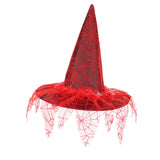 Maxbell Halloween Witch Hats Party Cosplay Accessories Costume Adult Spider Printed Red