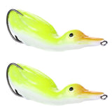 Maxbell 2pcs Floating Duck Lure 10.5cm Bass Bait Fishing Tackle Fluorescent Yellow