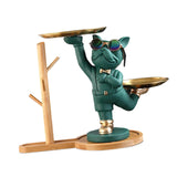 Maxbell Dog Statue Storage Tray Display Ornament for Entrance Restaurant Decor Green