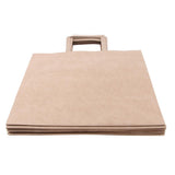 Max 10 Brown Kraft Paper Bags Food Carrier Takeaway with Handles 280*150*280 mm