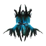 Maxbell Gothic Victorian Feather Collar Shoulder Cape Neck Warp for Halloween Blue