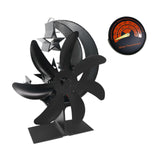 Maxbell Fireplace Fan Decoration Gadget Practical Metal for Stoves Fireplace Black