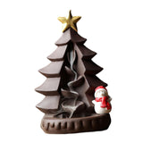 Maxbell Maxbell Ceramic Backflow Incense Burner Censer Christmas Trees Sculpture for Desk Violet Sand