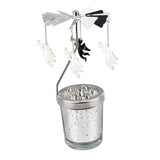 Maxbell Spinning Tea Light Candle Holder Rotating Candlestick for Festive Wedding Angel