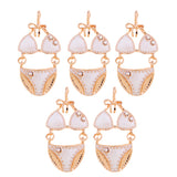 Max 5PCS/Lot Women Sexy Underwear Set Pendant Alloy Enamel Keychain Decor White