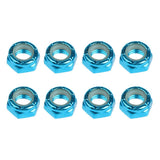 Maxbell 8pcs Skateboard Truck Wheel Axle Screw Nuts Longboard Accessories Blue