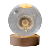 Maxbell Modern Ball Night Light with Resin Base Decorative for Living Room Decor styleA