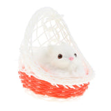 Max Simulation Plush Animal Model Rabbit Sitting in Basket Home Decor Red