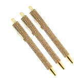 Maxbell 3x Retractable Gel Ink Pens Writing Smoothly Press Pen for Exam Adults Draw Gold