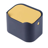 Maxbell Mini Desk Trash Can Garbage Basket Dustbin for Home Tabletop Living Room Blue Yellow