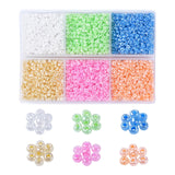 Maxbell 6 Colors Round Glass Beads for Jewelry Making Decor DIY Crafts Supplies