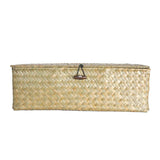Max Seagrass Storage Basket with Lid for Home Bathroom Organization Nature Color