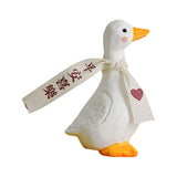 Maxbell Blessed Duck Figurine Animal Figure Statue for Office Home Decor Be Happy