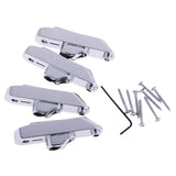 Maxbell Set of 4 Individual Bass Bridges for 4-String Electric Bass Silver with Mounting Screw Wrench