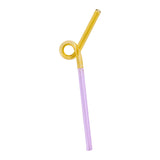 Maxbell Reusable Drinking Straws Long Glass Staw for Smoothies  Yellow and Pink