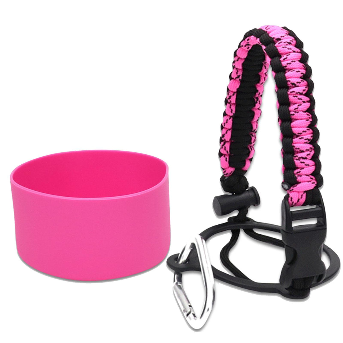 Maxbell Water Bottle Handle Protective Silicone Sleeve for Outdoor Activities Sports Deep Pink Small
