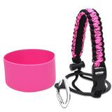 Maxbell Water Bottle Handle Protective Silicone Sleeve for Outdoor Activities Sports Deep Pink Small