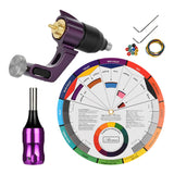 Maxbell Tattoo Machine Kit w/ Color Wheel Practise Set for Body Tattooing Art Purple