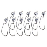Max 10pcs Weighted Fishing Hooks Crank Hook with Lead for Swimbaits 10g