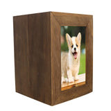 Maxbell Pet Cremation Urn for Dogs Cats Ashes Photo Frame Casket Memorial Keepsake Brown