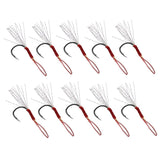 Maxbell 10pcs Fishing Assist Jig Hook Live Baits Hooks with Braid Lines Silver 14