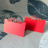 Maxbell 25pcs Wedding Table Place Cards Laser Cut Heart Name Number Place Cards Red