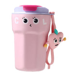 Maxbell Cartoon Vacuum Insulated Mug 420ml Cold Water Cup for Travel Gym Backpacking Pink