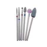 Maxbell 6pcs Diamond Nail Art Drill Bits Brush Set Manicure Polishing Head 3/32'' 02