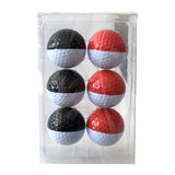 Max Maxb 6pcs Golf Ball for Match Practice Play Golfer Gift Black White + Red White