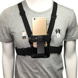Max Maxb Chest Mount Harness Strap Holder with Phone Clip Horizontal+Vertical Shot