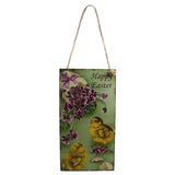 Maxbell Rustic Wooden Chicken Floral Easter Door Wall Hanger Memorial Jesus Resurrection Directional Sign